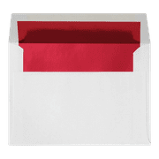LUXPaper A7 Invitation Envelopes, 5 1/4 x 7 1/4, White with Red Foil Lining, 250 Pack