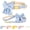 Blue, variant on Minzimin Dog Collar and Leash Set with Bowtie, Soft & Cute Puppy Collar, Cotton Puppy Collar with Adjustable Metal Buckle for Small, Medium Dog