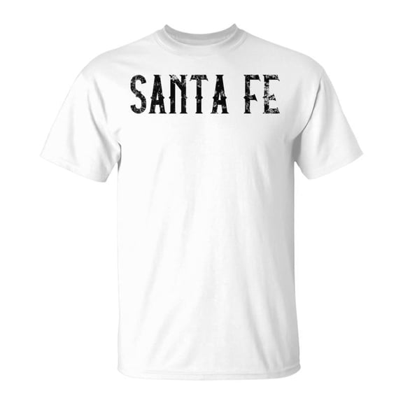 Santa Fe New Mexico Souvenir Graphic T-Shirt Retro Distressed White Cotton Top Vintage NM Vacation Apparel Men Women Unisex Travel Tee