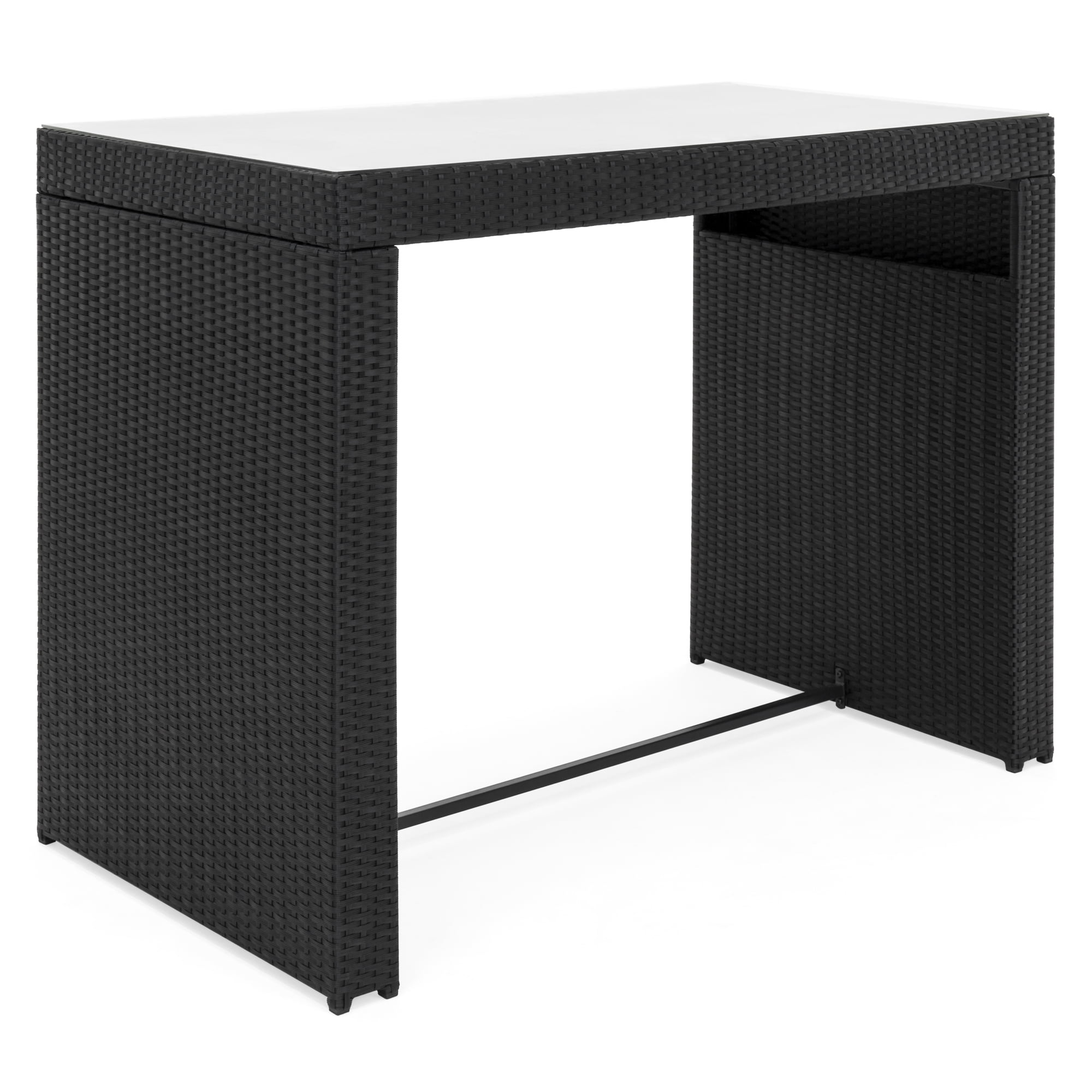 Best Choice S 7 Piece Outdoor Rattan Wicker Bar Dining Patio Best Choice S 7 Piece Outdoor Rattan Wicker Bar Dining Patio Furniture Set W Glass Table Top 6 Stools Black Com