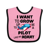 Inktastic I Want to Grow Up to Be a Pilot Like My Mommy Boys or Girls Baby Bib