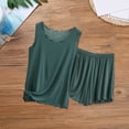 thumbnail image 2 of WTXUE Pajama Sets Womens Vest Shorts Home Wear Womens Set Wooden Ears Edge Loose Suit | 2-Piece Green M, 2 of 4