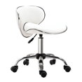 thumbnail image 1 of HOMCOM Tabouret de Massage Réglable Chaise de Salon de Beauté Spa Pivotant à 360 Degrés Levage à Gaz Cuir PU Blanc, 1 of 10