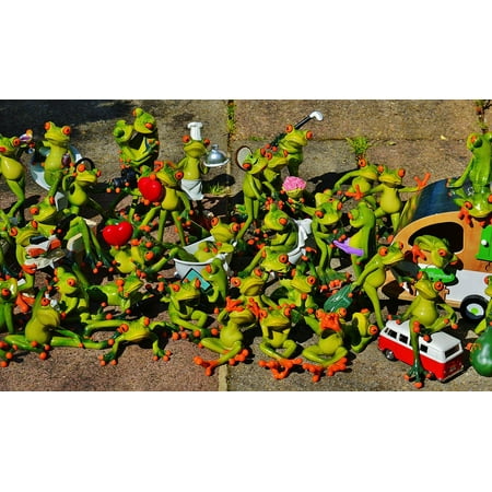 - Framed Art for Your Wall Group Sweet Many Mass Frogs Cute Collection 10x13 Frame