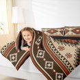 thumbnail image 3 of jejeloiu Ancient Bohemian Aztec Bedding Comforter Set,Boho Exotic Style Twin Comforter Sets,Brown Geometric Pattern Bedding Set For Men Women,Breathable Home Decor Reversible,2-Piece, 3 of 7
