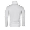 thumbnail image 4 of Mens Light Pullover Sweater 1/4 Buttons High Collar Long Sleeve Cotton Fleece Plain Sweatshirts Thermal Tops (X-Large, White), 4 of 4