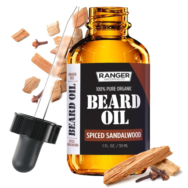 Aceite Para Barba De Sándalo Especiado Y Acondicionador Sin Enjuague De Ranger Grooming Co De Leven Rose 100% Puro Natural Orgánico Para Barbas Cuidadas, Bigotes Y Piel Hidratada, 1 Oz