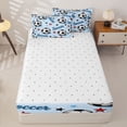 thumbnail image 4 of Homewish Soccer Gamer Zipper Twin Comforter Sets with Fitted Sheet and 2 Pillowcases,Boys Sport Theme Stars Print Zipper Bedding Set,4-Piece, 4 of 6