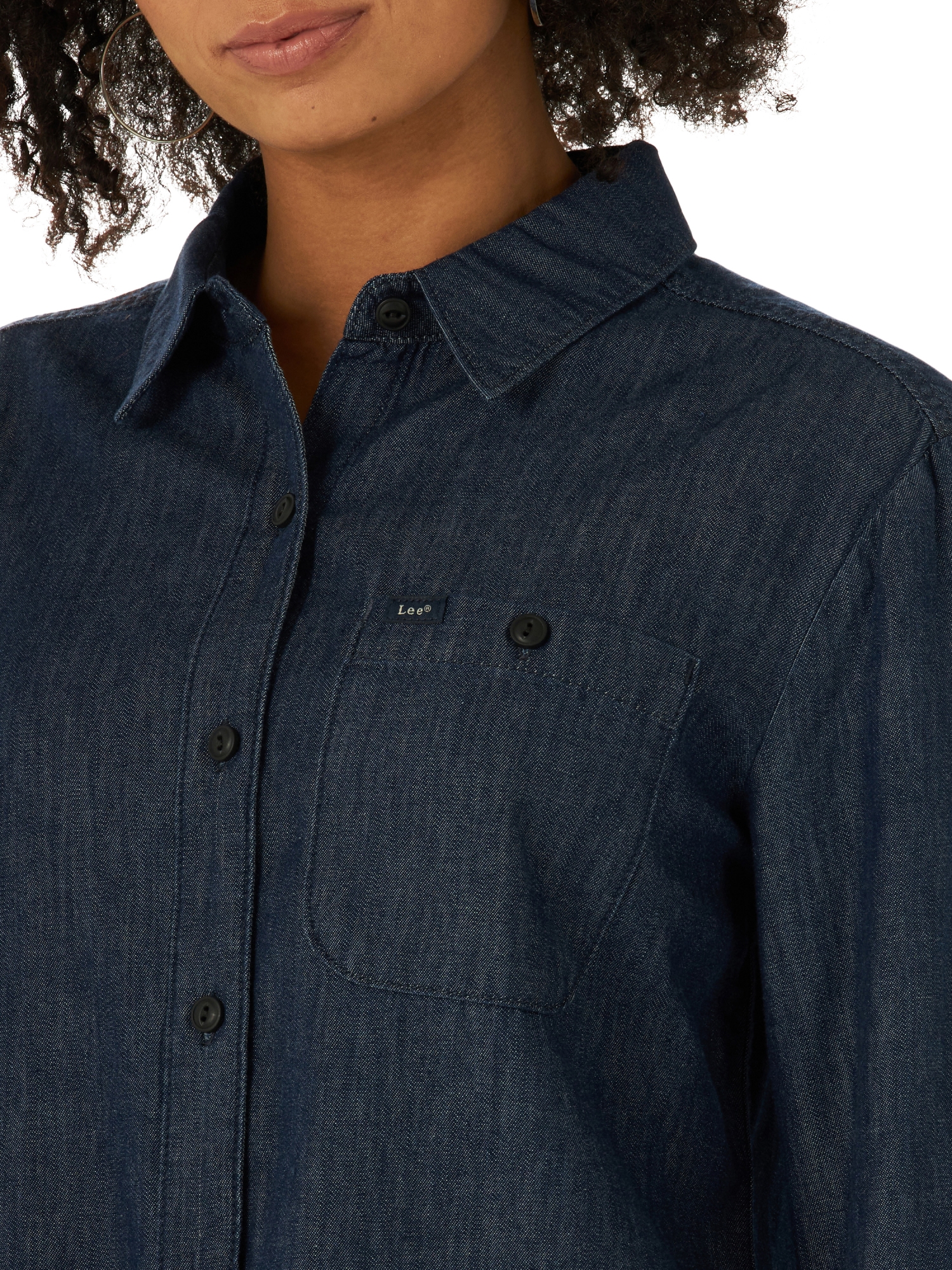 Lee Women's All Purpose Denim Long Sleeve Shirt - image 4 of 5