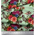 thumbnail image 2 of Soimoi Viscose Chiffon Fabric Geometric,Leaves & Peony Floral Printed Fabric 1 Yard 42 Inch Wide, 2 of 3