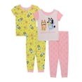 thumbnail image 1 of Conjunto de pijama Bluey Happy Day para niñas 4T, 100% algodón, 4 piezas, 1 of 1