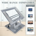 thumbnail image 3 of Ant Class Adjustable Laptop Stand with Integrated Smartphone Holder – Ergonomic, Portable, and Foldable Stand for 10” to 17” Tablets and Laptops,Gray, 3 of 8