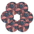 thumbnail image 4 of 6 Pcs Drink Coasters with Holder 3.94in Woven Coasters for Drinks Flamingos and Leopard Print Coaster Set for Protection Table, 4 of 7