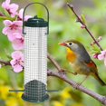 thumbnail image 2 of Mesh Bird Feeder with Metal Roof, Green, 4.4 lb Seed Capacity, 2 of 4