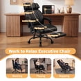 thumbnail image 5 of Hoffree Massage Heated Office Chair 500LBS Executive Office Chair with Footrest, Big and Tall Office Chair with Adjustable Headrest, Ergonomic Computer Desk Chair Reclining High Back Leather Office, 5 of 12