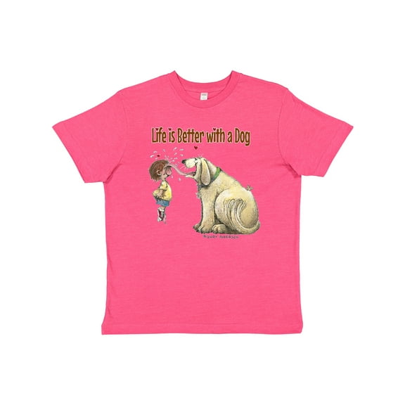 Inktastic Life is Better with a Dog Youth T-Shirt