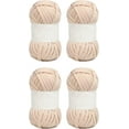 thumbnail image 4 of HAHADAXA 5 Pcs Fil pour T-Shirt 0.8 Po Beige-camel Polyester Tapis Fil Spaghetti Fil à Tricoter pour Bricolage à la Main Sac Couverture Coussin Projets de Crochet, 4 of 6