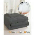 thumbnail image 4 of 1 PC Queen Size Down Alternative Comforter- Microfiber 300 GSM- Lightweight Comforter with Corner Tabs (90x92, Dark Grey), 4 of 5
