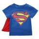 thumbnail image 1 of Camisa para niños de manga corta con cuello redondo Patrón de Superman / Murciélago Camiseta clásica XBTCLXEBCO Azul；4-5 Años, 1 of 5