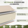thumbnail image 4 of Poteban Outdoor Cushions for Patio Furniture Replacement, Waterproof Patio Furniture Cushions, Deep Seat Patio Cushions, Patio Seat Cushions for Outdoor Sectional (Beige), 4 of 7