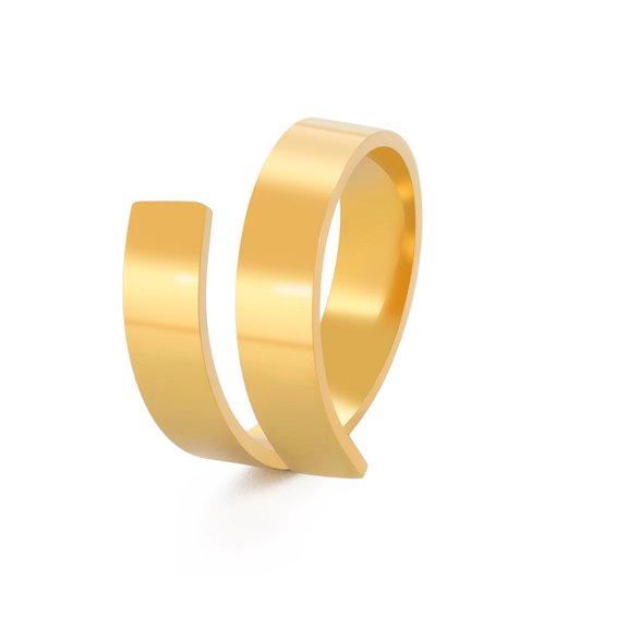 Simple Minimalist Rings for Men Women 14K Yellow Gold Open Adjustable Ring Fashion Party Jewelry Anillos Mujer Gifts