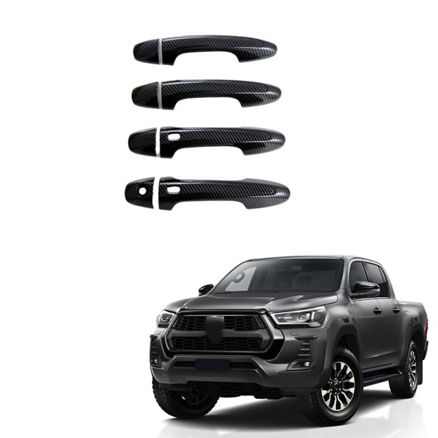 Para Fortuner 2024 ABS Fibra de Carbono Cubierta de Manija de Puerta de Coche Embellecedor Decoración Accesorios Doble Agujero