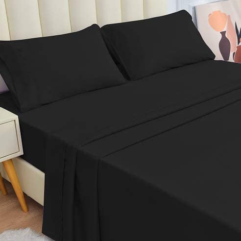 Bed Sheet Set Details about   Twin MIRUXIA Black Microfiber 1800 Thread Count 1 Flat Sheet, 1 F 