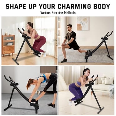 ALSO GO Ab Cruncher Machine – Abdominal Trainer With Resistance Bands, Folds For Storage