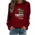 thumbnail image 1 of Sudaderas Navideñas Para Mujer Camiseta Suelta Estampada Blusa de Manga Larga Cuello Redondo Tops Casuales Odeerbi ODB191849, 1 of 7