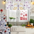 thumbnail image 5 of Purple Floral Blossom Curtain Valances for Windows, Kitchen Valance Window Treatments Panel 2 Pack, Spring Rustic Botanical Rod Pocket Short Curtains for Bathroom Bedroom 60 x 18 Inch, 5 of 8