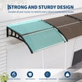 thumbnail image 3 of Kicctian 40''x40'' Outdoor Window Door Awning Canopy, with Polycarbonate Cover & Plastic Steel Brackets, Weather-Resistant Door Canopy for Porch, Patio, Window, Brown, 3 of 7