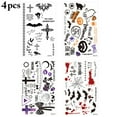 thumbnail image 2 of 4 Sheets Halloween Tattoo Sticker Realistic DIY Temporary Tattoo Body Sticker, 2 of 10