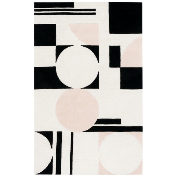 SAFAVIEH Rodeo Drive Darien Abstract Area Rug, Blush/Black, 5' x 8'