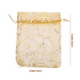 thumbnail image 2 of Fosa 100pcs 9 x 12cm Organza Drawstring Pouch Multi-Purpose Jewlery Bag Gift Storage Bag (Gold),Gift Storage Pouch,Drawstring Pouch, 2 of 8