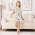 thumbnail image 6 of FORMRS Kids Short Sleeve Top and Pants Pajama Set Unisex Satin 2-Piece Sleepwear, Sizes 9-10Y, Floral Easter Eggs, 6 of 8