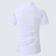 thumbnail image 2 of SWSMCLT Men's Slim Fit Casual Fashion 100 Cotton Shirt Short Sleeve Button Down Linen Top Slim Fit Summer Beach Shirt Pocket White XX-Large, 2 of 4