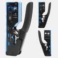 thumbnail image 3 of Alicates de engarzado RJ45, cortador pelador de paso para conector Modular Cat7 Cat6 Cat5e 8P8C, herramienta de cable todo en uno Ethernet, 3 of 5