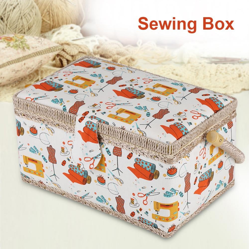 Yosoo Fabric Sewing Basket Craft Box Household Sundry Storage Organizer