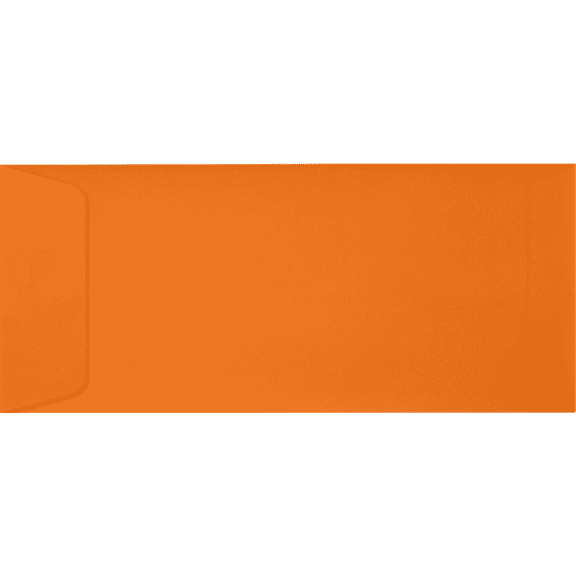 LUXPaper #10 Open End Envelopes w/Peel & Press, 4 1/8 x 9 1/2, Mandarin Orange, 250/Pack