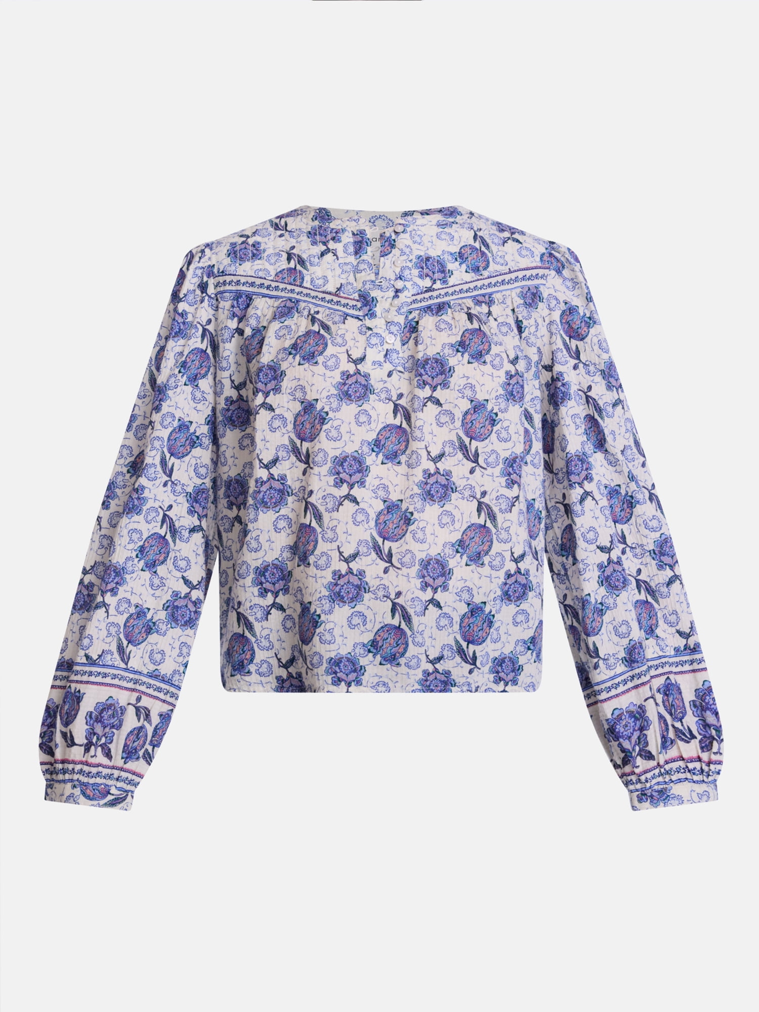 Scenario Women's and Women's Plus Quilted Detail Long Sleeve Top, Sizes XS-4X