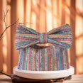 thumbnail image 4 of Yucurem Women Straw Evening Bag With Bow Weaving Clutch Bag Lady Daily Bag (Multicolor) Casual straw bag (Multicolor), 4 of 5