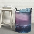 thumbnail image 6 of Daiia lighthouse Waves Torrential Rain Round Laundry Basket with Handles Thickened Waterproof Circular hamper,Dirty Clothes Storage Basket for Bedroom,Bathroom,College Dorm-Small, 6 of 6