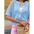 thumbnail image 3 of Women's Hollow Out Short Sleeve Knit Cardigan L, 3 of 7