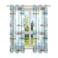 thumbnail image 7 of Yayeee Window Curtains Light Filtering 63"x52" Grommet Panel Pair Home Living Room Decor, Blue Trains Pattern, 7 of 7
