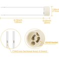 thumbnail image 2 of Portalámparas GU10, portalámparas de cerámica GU10, cable de silicona de alta calidad de 12 cm/120 mm, base de lámpara con enchufe GU10, 50 paquetes. esquí esquí Gafas de esquí, 2 of 5
