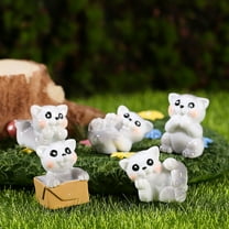 Naierhg 1 Set Mini Cats Statue Realistic Shape Resin Whimsical Design Garden Miniature Home Decor,White