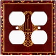 thumbnail image 3 of Metal Light Switch Plate Cover Elegant Gold Candle Frame Starry Moon Maroon FRA034, 3 of 13