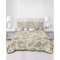 thumbnail image 2 of Quilts Twin Size Bedding Set, Vintage Spring Floral Lightweight Quilted Comforter, Summer Botanical Farmhouse Soft Reversible Bedspread Coverlet with Pillow Covers for All Season, 68" x 86", 2 of 7
