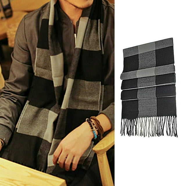 Men Scarf Thermal Windproof Trendy Washable Anti-pilling Men Winter Scarf