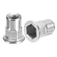 thumbnail image 1 of Unique Bargains M8 Half Hex Body Rivet Nuts, 60 Pack 304 Stainless Steel Flat Head Threaded Insert Nuts, 1 of 5